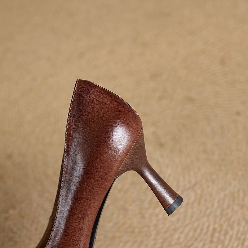 Elviera | Square Leather Heels