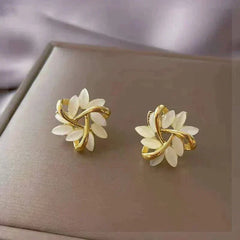 Breeze Opal Earrings | Elegant Floral Design