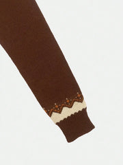 Pumkin Sweater | Jacquard Woolen Pullover