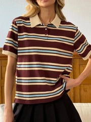 Noelle | Stripe Polo Tee