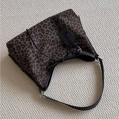 Leopard Print Shoulder Bag | Soft Suede-Look Finish