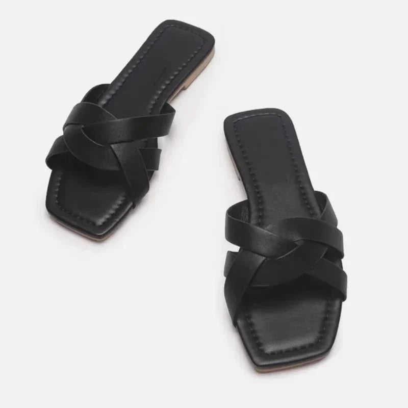 Orielle | Woven Slide Sandals