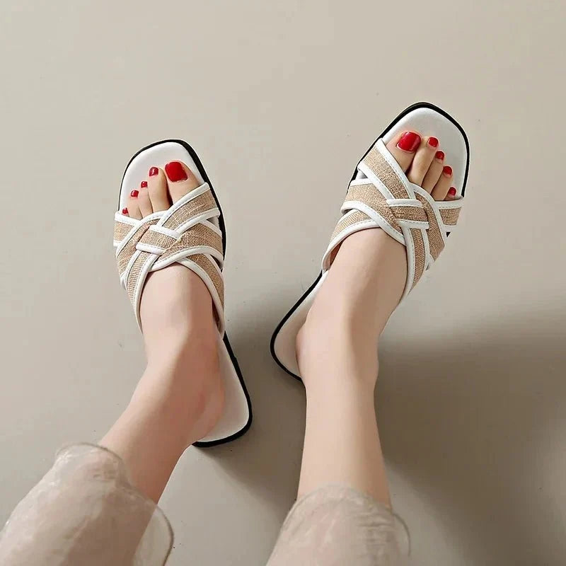 Liora | Woven Flat Slides