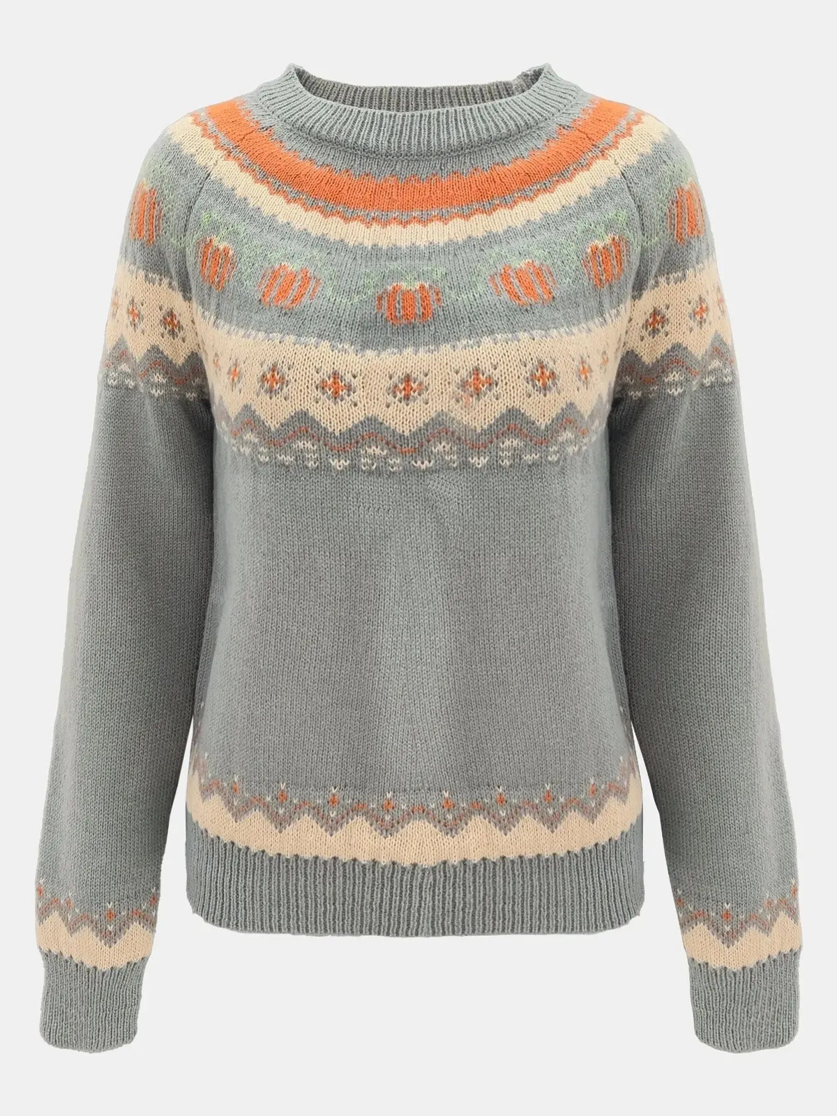 Pumkin Sweater | Jacquard Woolen Pullover