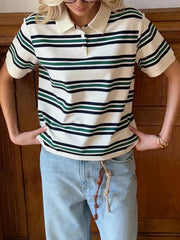 Noelle | Stripe Polo Tee
