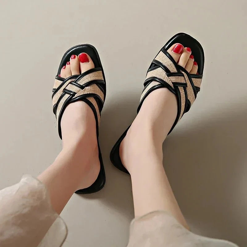 Liora | Woven Flat Slides