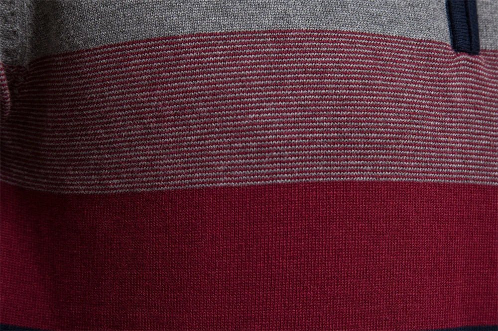 Quest Quarter-Zip Sweater | Striped Cotton Blend, Relaxed Fit