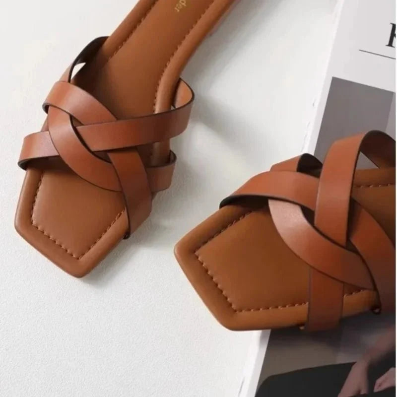 Orielle | Woven Slide Sandals