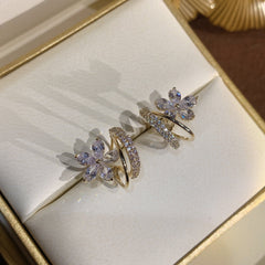 Blossom Earring | Delicate Petal Design with Sparkling Accents