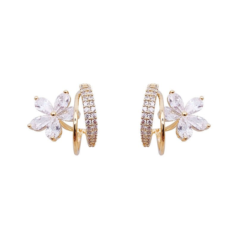 Blossom Earring | Delicate Petal Design with Sparkling Accents