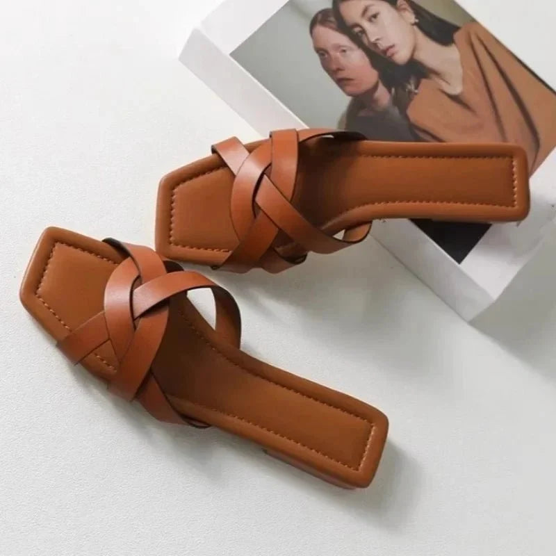 Orielle | Woven Slide Sandals