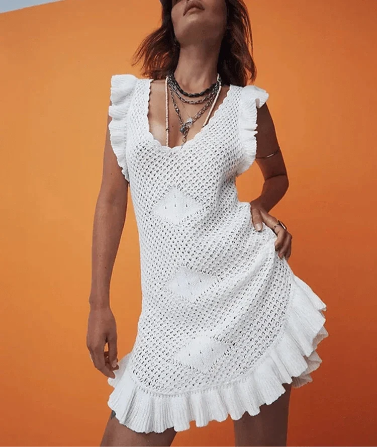 Maribelle | Crochet Beach Mini Dress