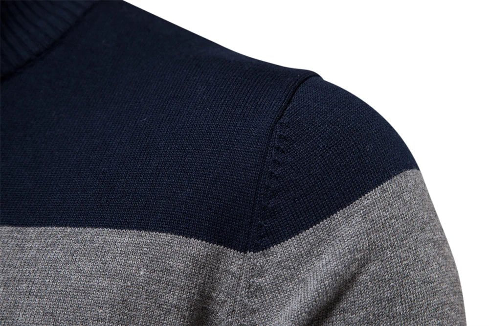 Quest Quarter-Zip Sweater | Striped Cotton Blend, Relaxed Fit