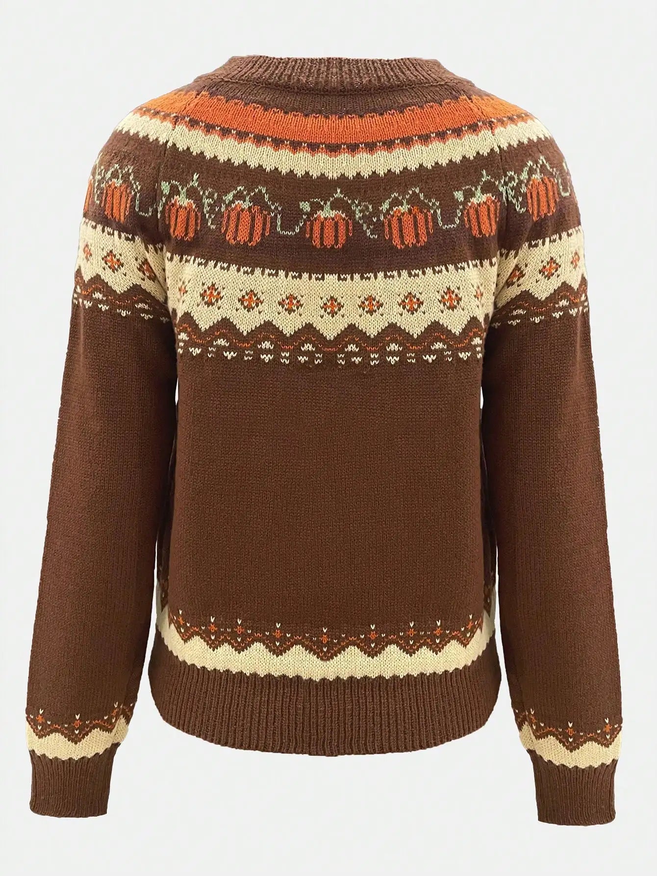 Pumkin Sweater | Jacquard Woolen Pullover