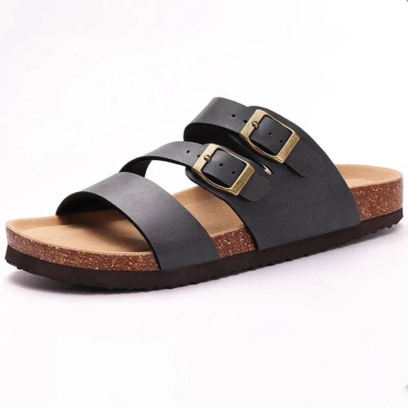 Hex | Leather Blend Orthopedic Double Buckle Slide