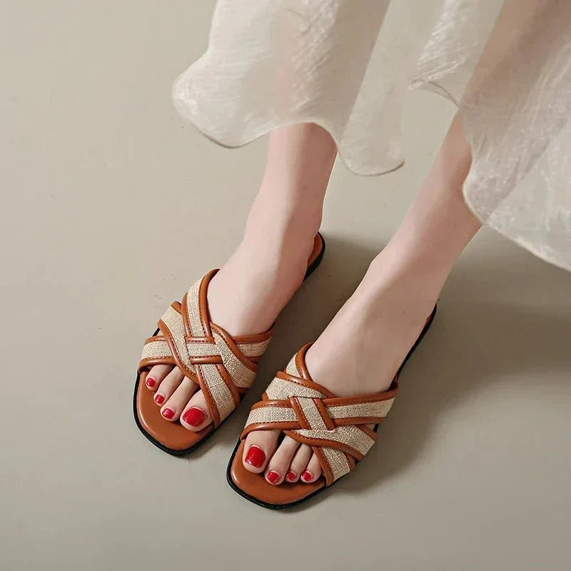 Liora | Woven Flat Slides