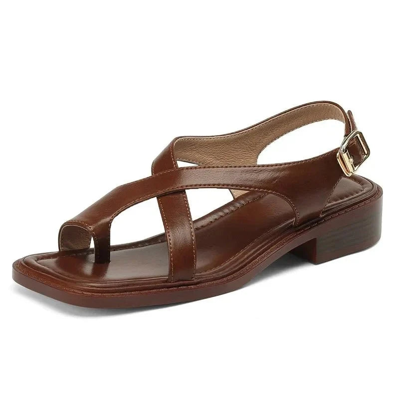 Ivy Cross Sandals | Leather Blend, Orthopedic Cushioned Footbed
