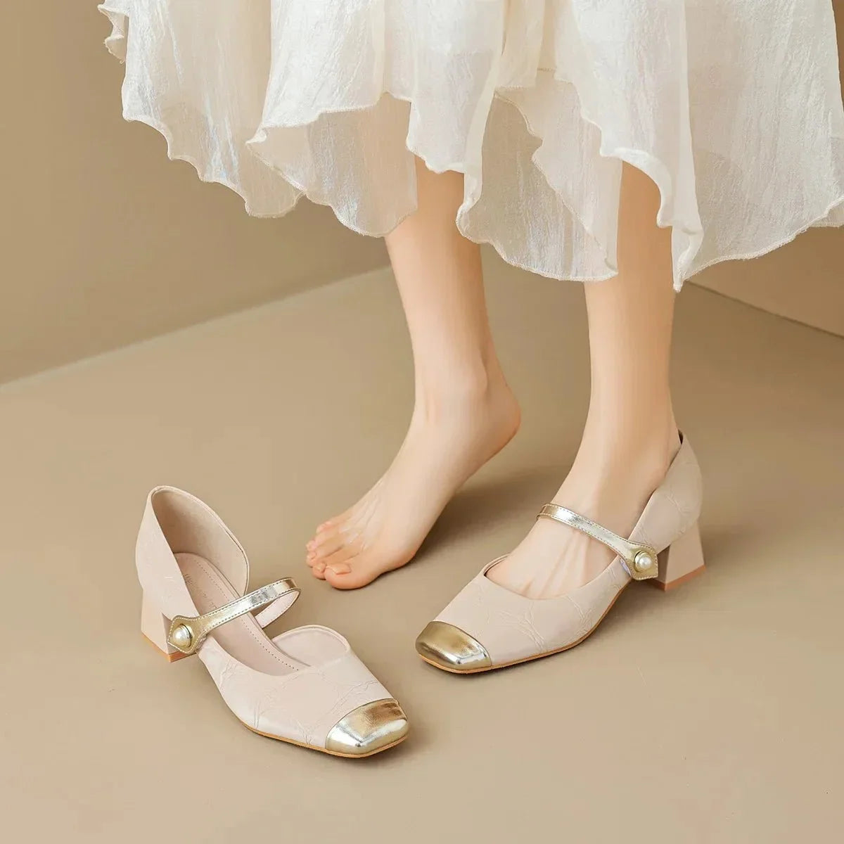 Bellore | Pearl-Tip Mary Janes
