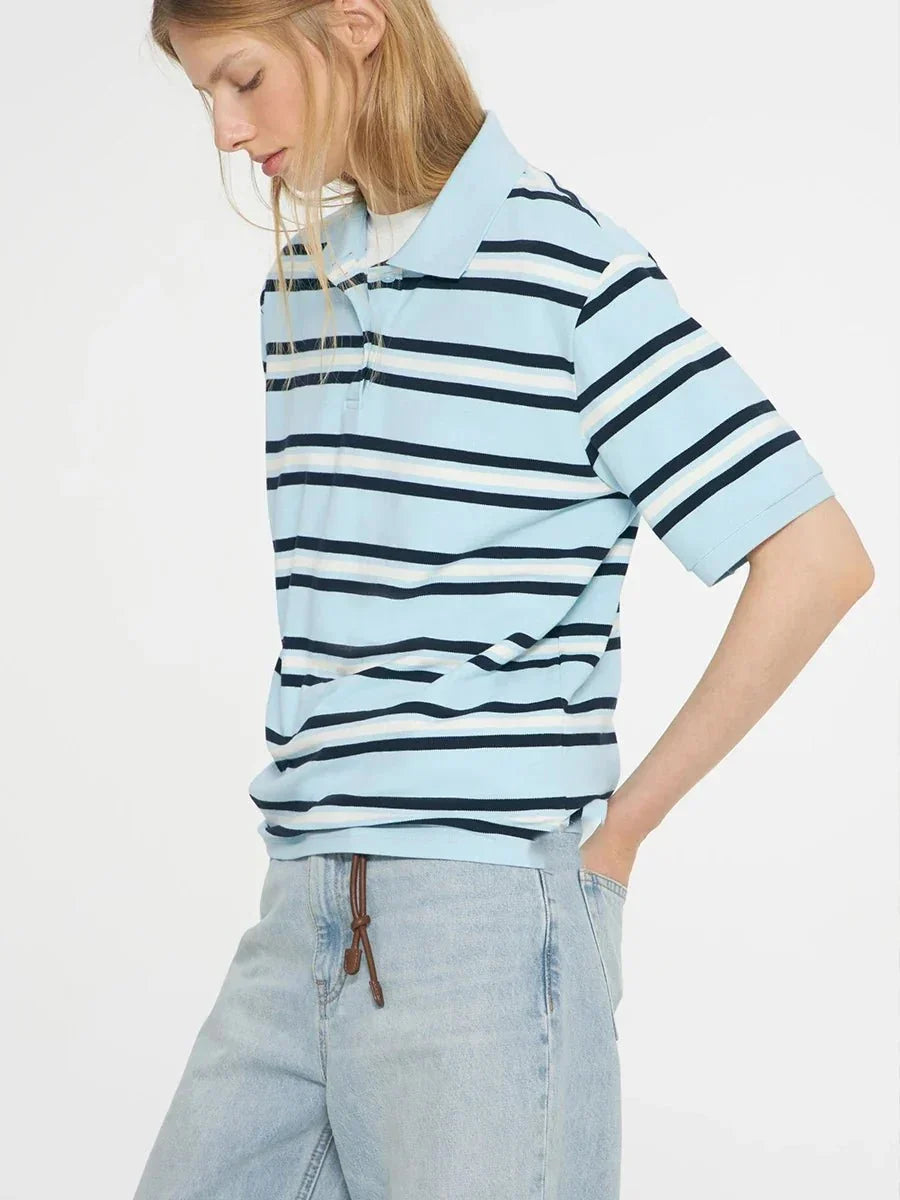Noelle | Stripe Polo Tee