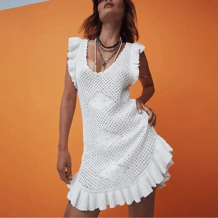 Maribelle | Crochet Beach Mini Dress
