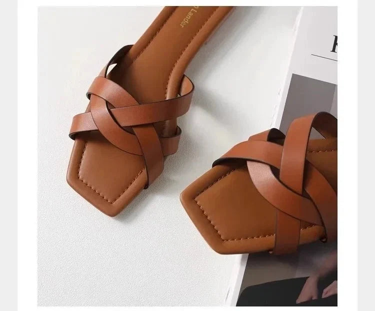 Orielle | Woven Slide Sandals