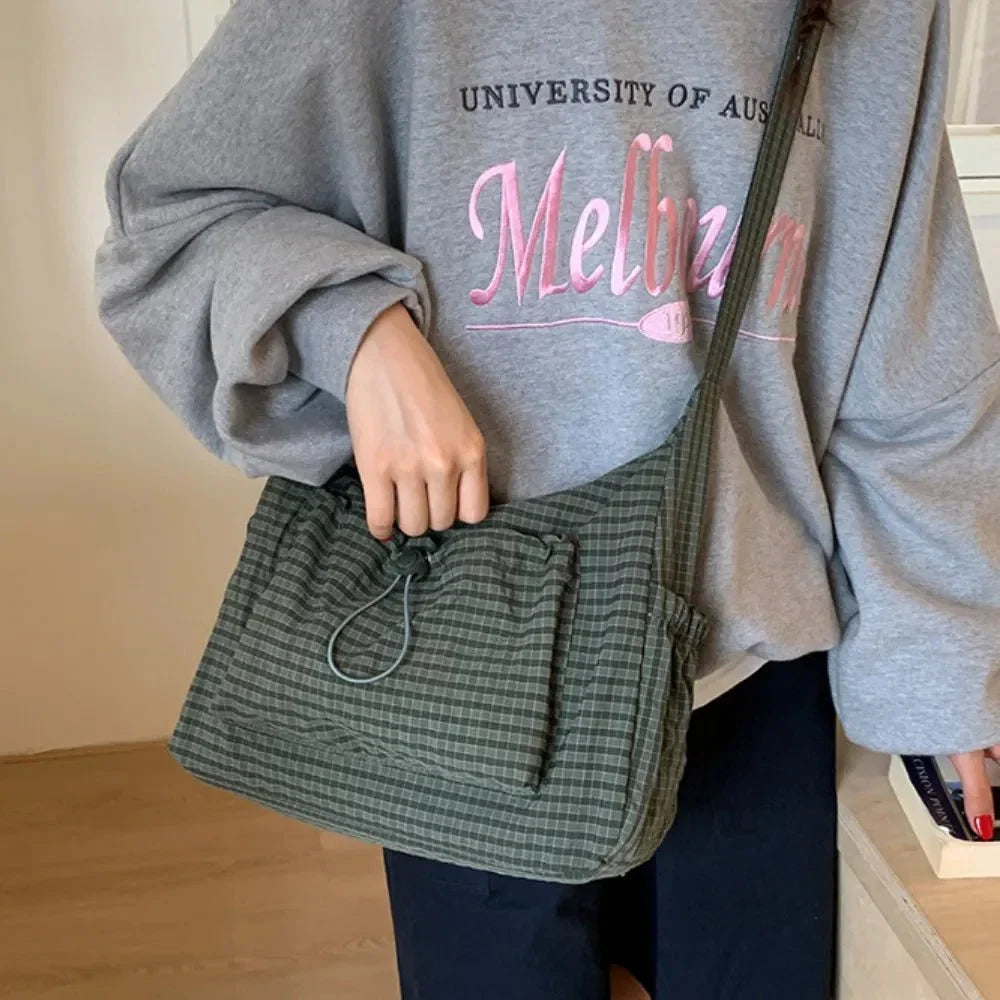 Nava Crossbody Bag | Checkered Nylon and Polyester Design for Women