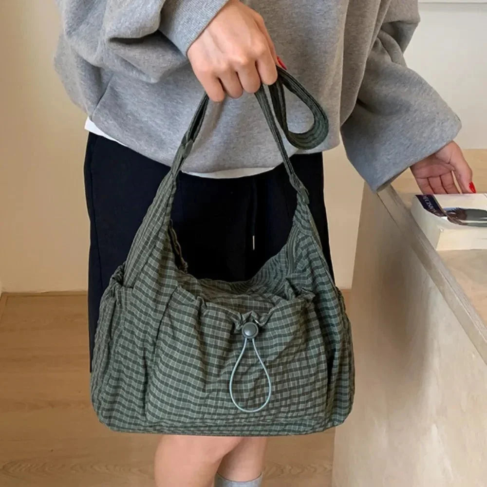 Nava Crossbody Bag | Checkered Nylon and Polyester Design for Women