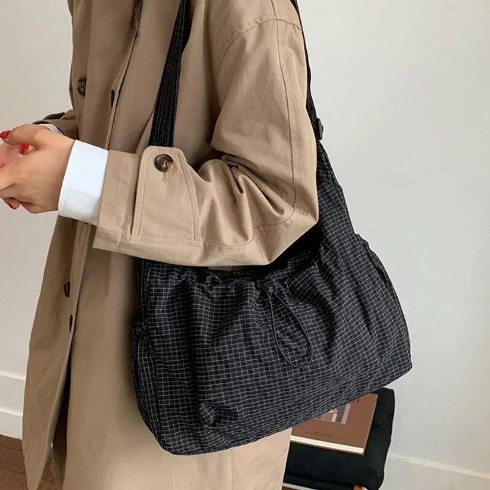 Nava Crossbody Bag | Checkered Nylon and Polyester Design for Women