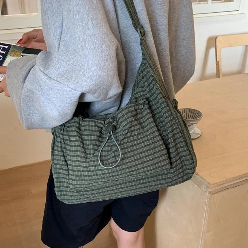 Nava Crossbody Bag | Checkered Nylon and Polyester Design for Women