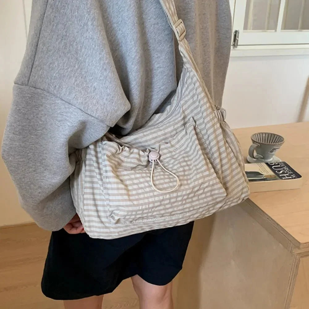 Nava Crossbody Bag | Checkered Nylon and Polyester Design for Women