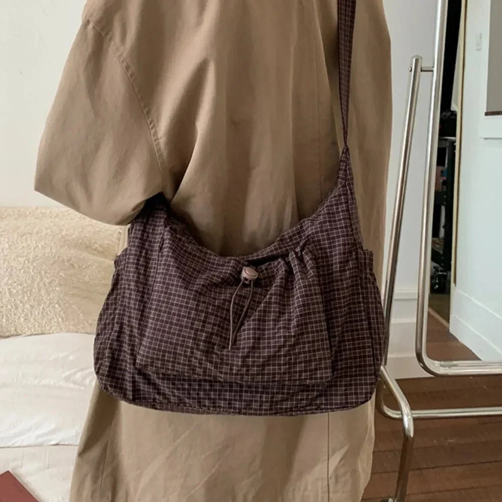 Nava Crossbody Bag | Checkered Nylon and Polyester Design for Women