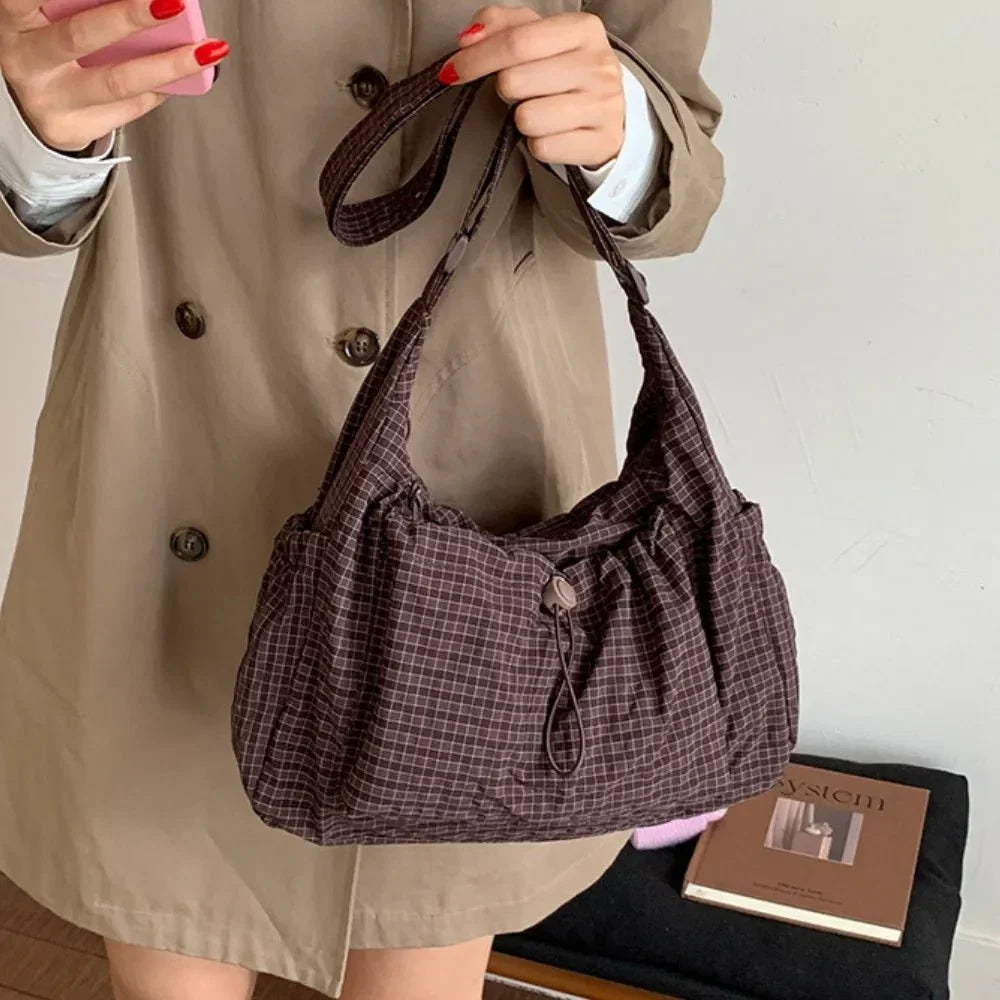 Nava Crossbody Bag | Checkered Nylon and Polyester Design for Women