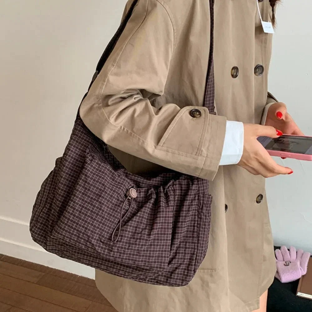 Nava Crossbody Bag | Checkered Nylon and Polyester Design for Women