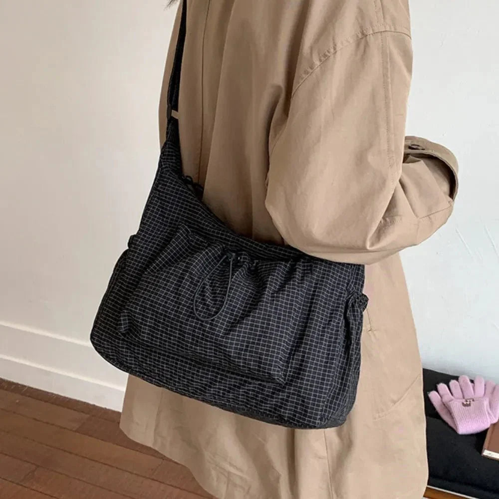 Nava Crossbody Bag | Checkered Nylon and Polyester Design for Women