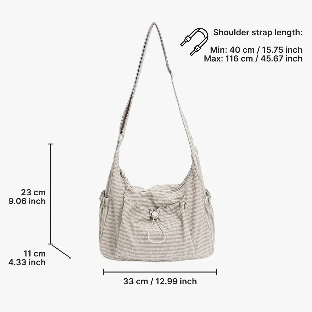 Nava Crossbody Bag | Checkered Nylon and Polyester Design for Women