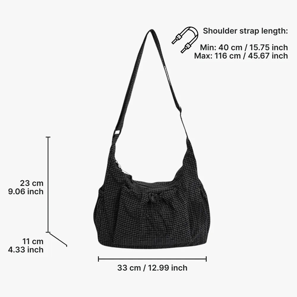 Nava Crossbody Bag | Checkered Nylon and Polyester Design for Women