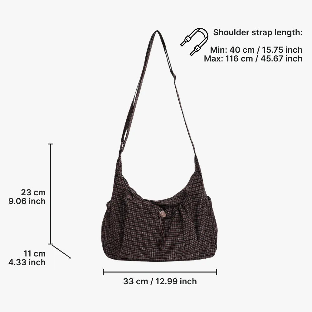 Nava Crossbody Bag | Checkered Nylon and Polyester Design for Women