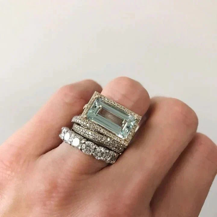 Rochelle | Silver Turquoise Ring Set