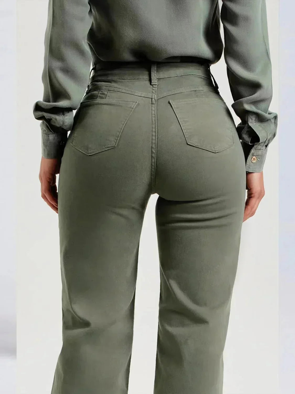 Jade Wide-Leg Trousers | Frayed Hem, Soft Denim