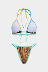 Leopa | Tie-Up Split Bikini Set