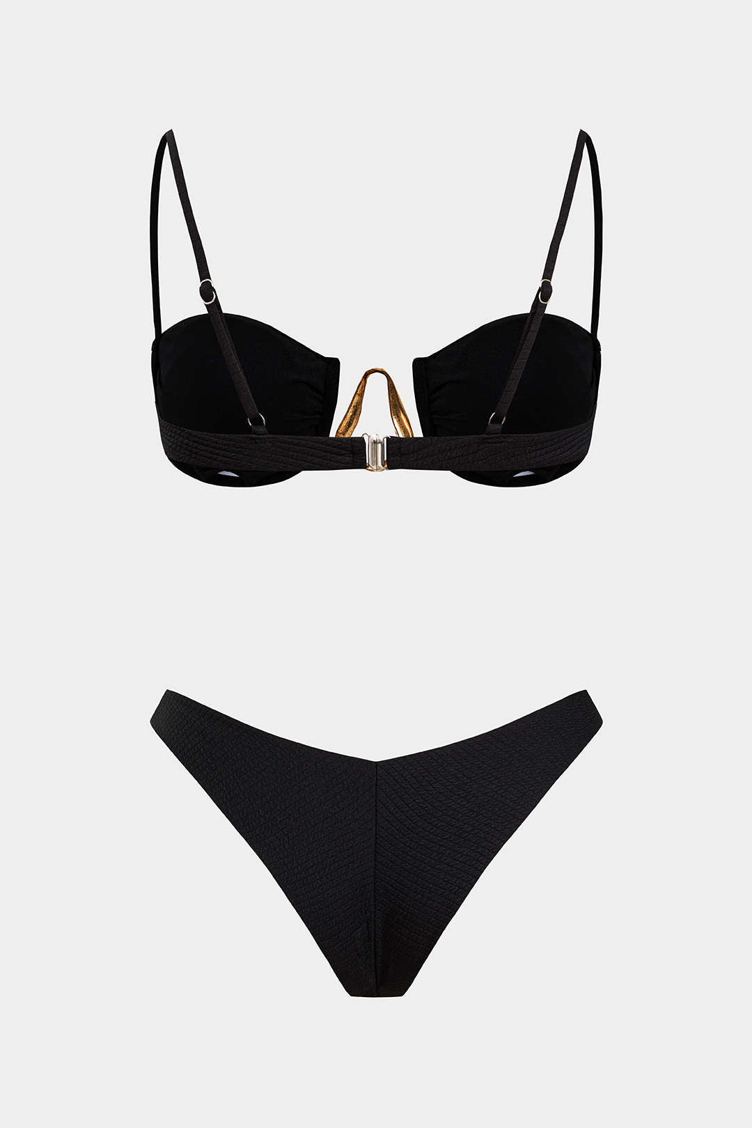 Chiffon | Metallic Decor High-Waisted Bikini Set