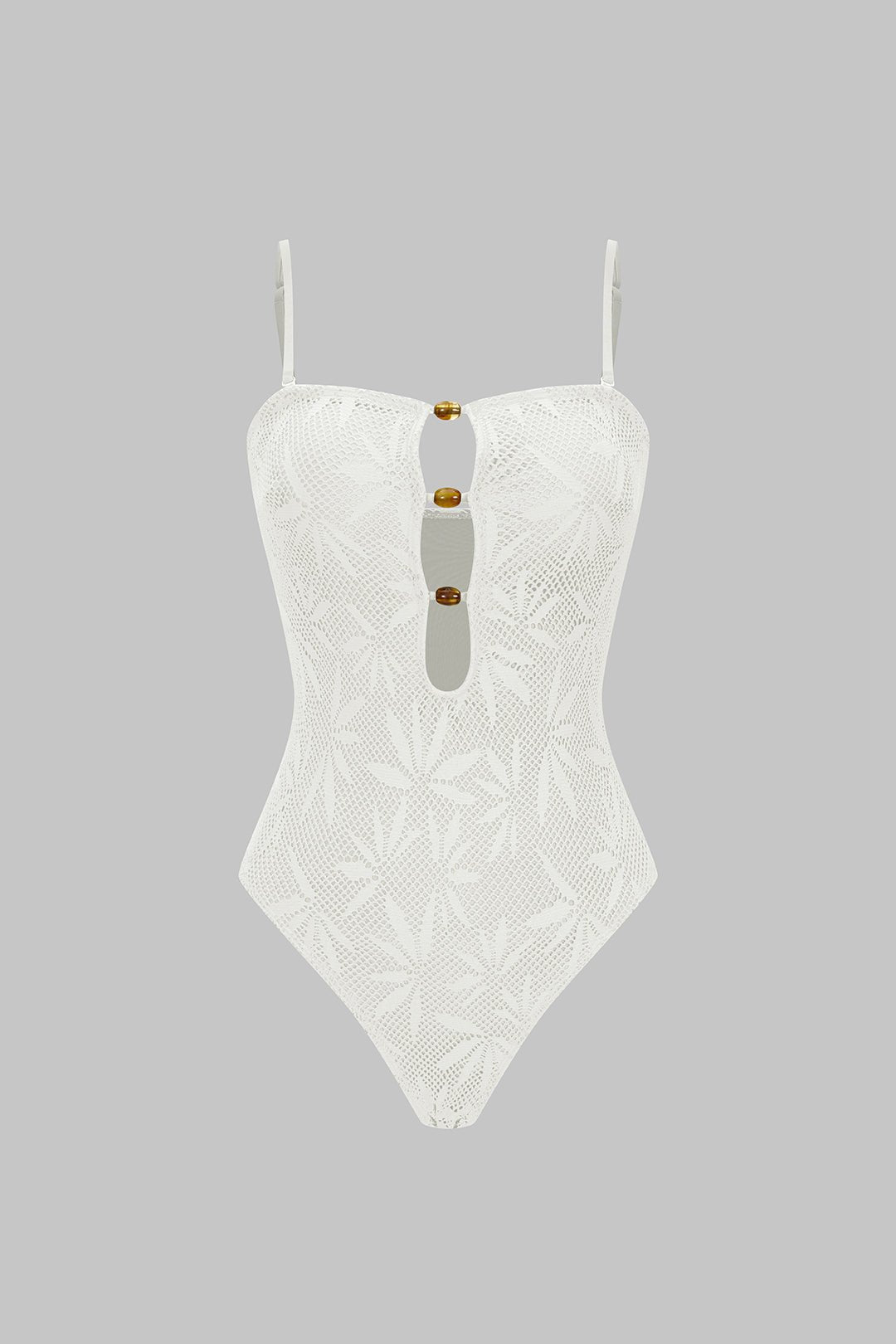Beaded Backless Slip One-Piece Swimsuit