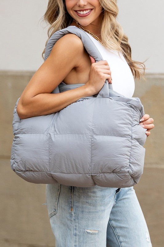 Daphne Puffer Tote | Polyester/Nylon Exterior, Cotton Lining