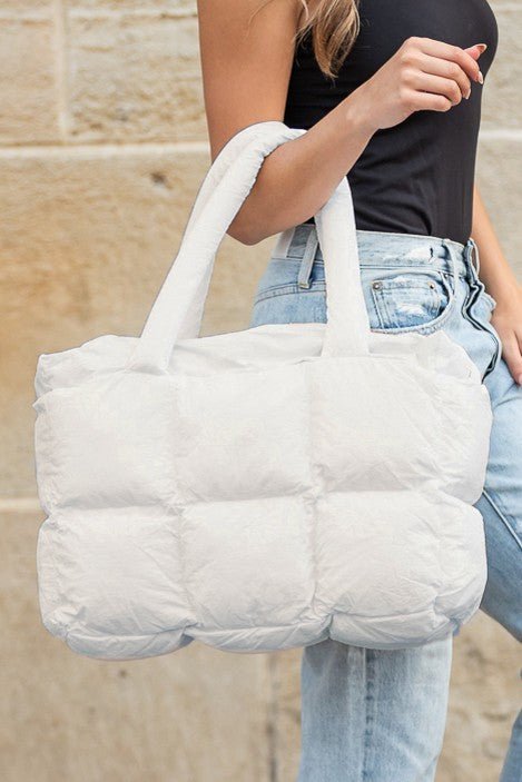 Daphne Puffer Tote | Polyester/Nylon Exterior, Cotton Lining