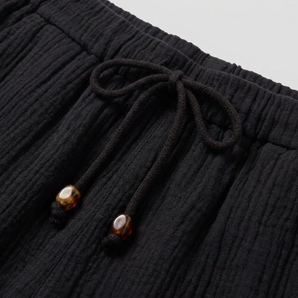 Dara Tapered Pants | Double Gauze Cotton, Elastic Waistband