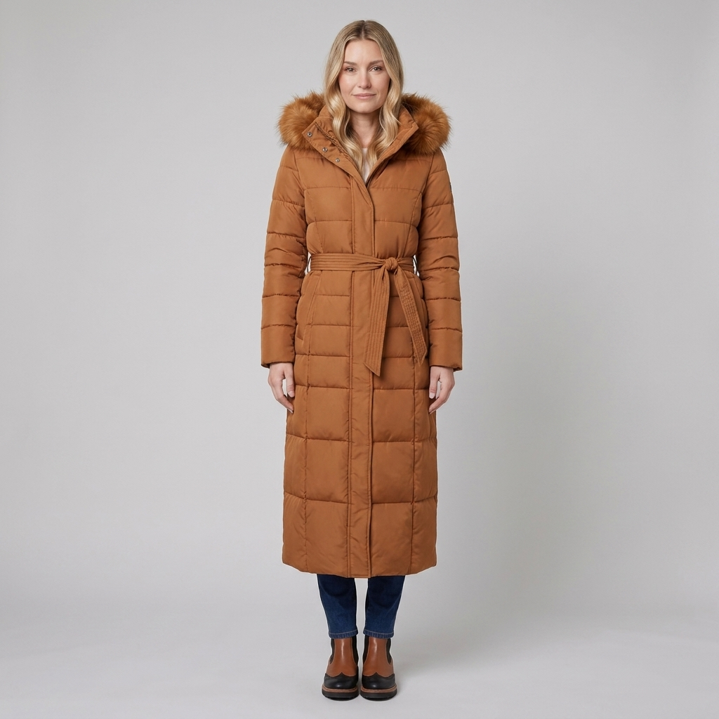 Quinna Black Puffer Jacket | Quilted, Hooded, Long Maxi Coat