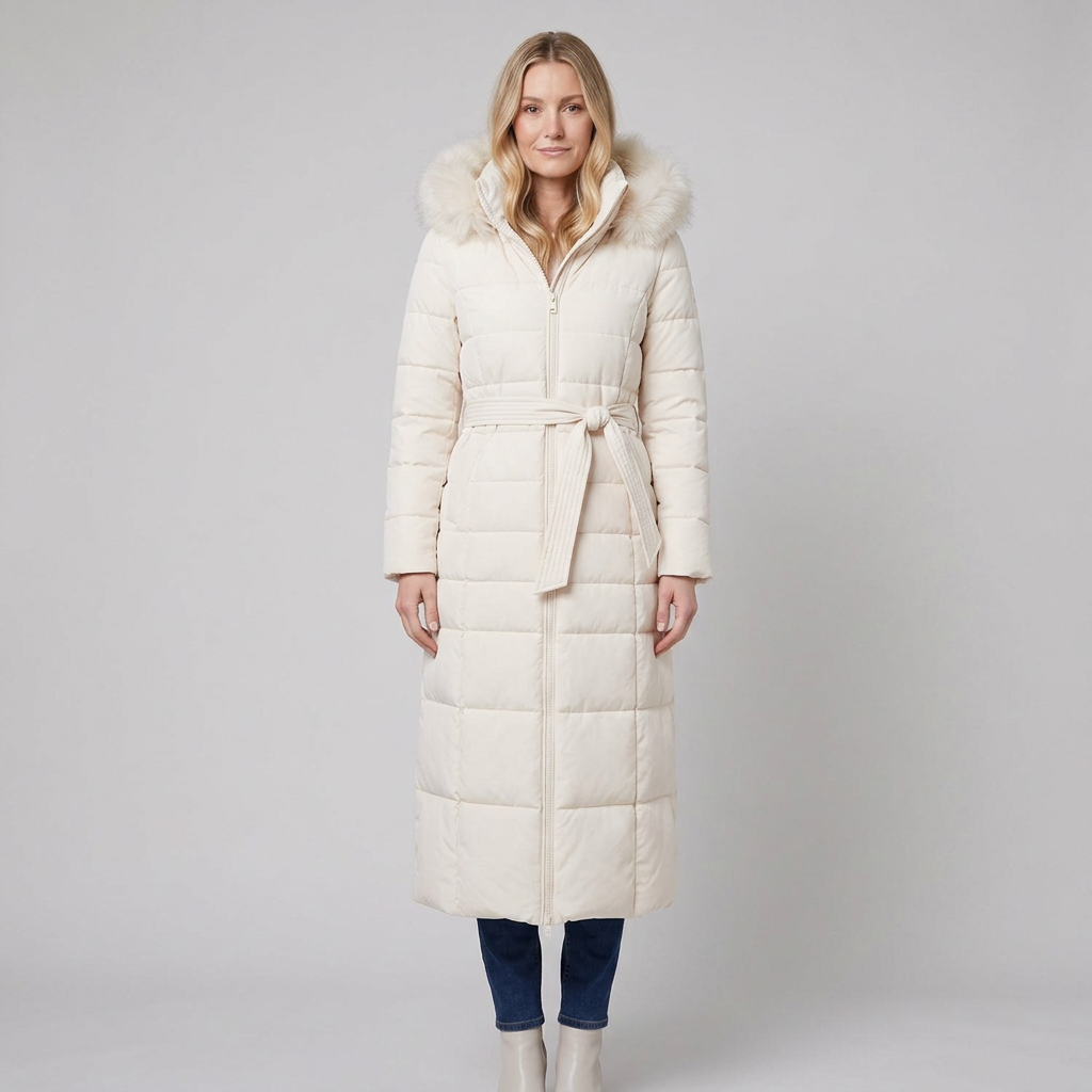 Quinna Black Puffer Jacket | Quilted, Hooded, Long Maxi Coat