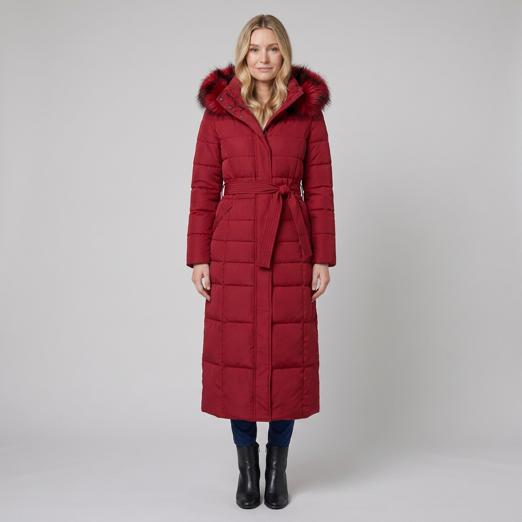 Quinna Black Puffer Jacket | Quilted, Hooded, Long Maxi Coat