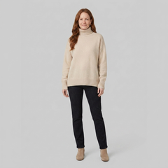 Liora Women's Sweater | Cashmere blend Turtleneck Knitwear, High Collar