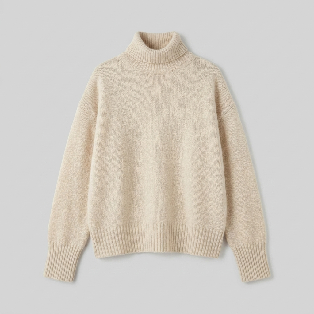 Liora Women's Sweater | Cashmere blend Turtleneck Knitwear, High Collar